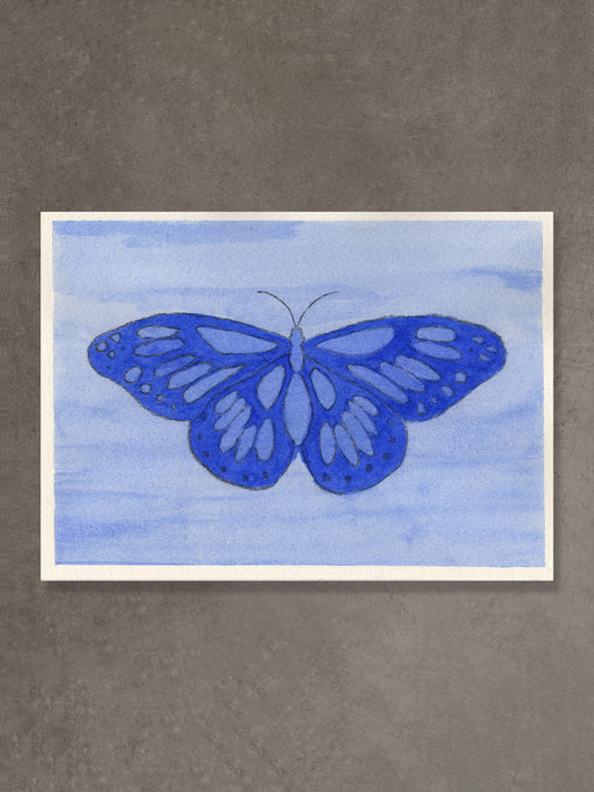 Blue Butterfly – Original 5x7 Watercolor Painting